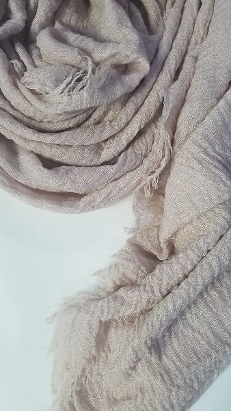 Crimps Lawn Scarf - Dirty Peach
