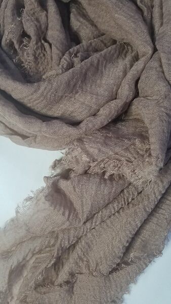 Crimps Lawn Scarf - Mocha