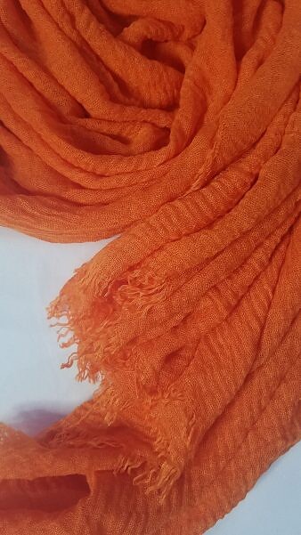 Crimps Lawn Scarf - Orange