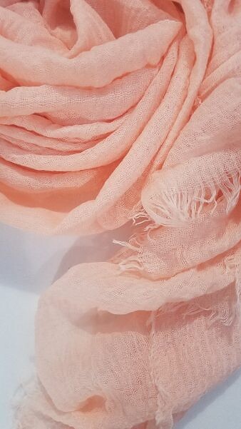 Crimps Lawn Scarf - Peach