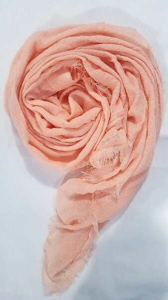 Crimps Lawn Scarf - Peach