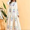Kishmish Embroidery Long Length Maxi - White
