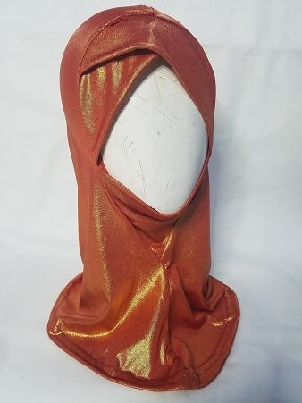 Shimmer Cross Over Ninja Underscarf – Orange Shimmer Cross Over Ninja Underscarf – Orange
