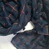 Checks and Tassels with Bubbles Lawn Scarf - Navy Blue Checks and Tassels with Bubbles Lawn Scarf - Navy Blue
