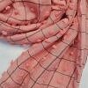 Checks and Tassels with Bubbles Lawn Scarf - Peach Checks and Tassels with Bubbles Lawn Scarf - Peach