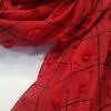 Checks and Tassels with Bubbles Lawn Scarf - Red Checks and Tassels with Bubbles Lawn Scarf - Red