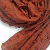 Checks and Tassels with Bubbles Lawn Scarf - Rust Checks and Tassels with Bubbles Lawn Scarf - Rust