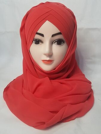 Chiffon Ready To Wear - Coral Red