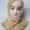Cross Over Instant Hijabs with Pearls - Fawn