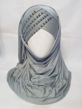 Side Parting Pearls Ready to Wear - Grey Side Parting Pearls Ready to Wear - Grey