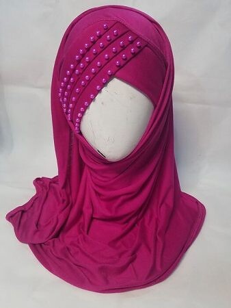 Side Parting Pearls Ready to Wear - Shocking Pink