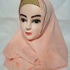 Fancy Two Loops Chiffon Instant Hijab - Peach