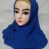 Fancy Two Loops Chiffon Instant Hijab – Royal Blue – Front Picture