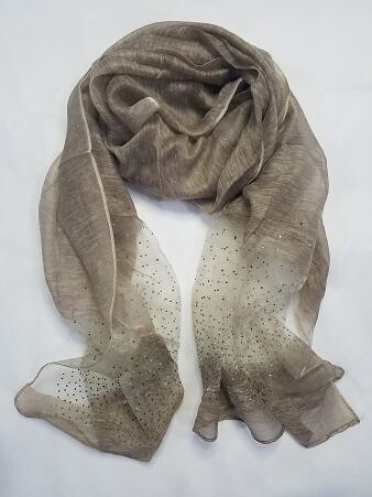 Organza with Dew Drops - Coffee Organza with Dew Drops - Coffee