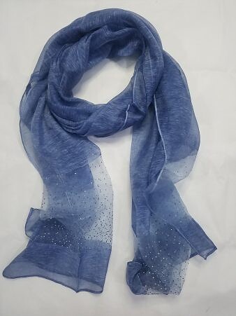 Organza with Dew Drops - Denim Blue