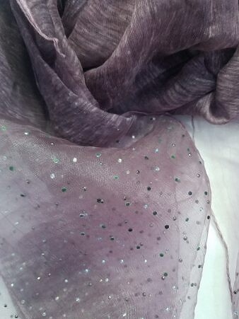Organza with Dew Drops - Dirty Purple Organza with Dew Drops - Dirty Purple