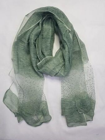 Organza with Dew Drops - Forest Green