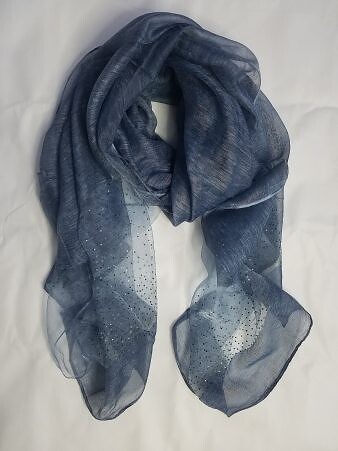 Organza with Dew Drops - Navy Blue
