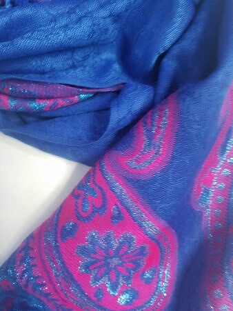 Printed Pashmina - Blue Printed Pashmina - Blue