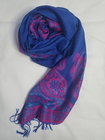 Printed Pashmina - Blue Printed Pashmina - Blue