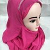 fancy two loops chiffon instant hijab shocking pink