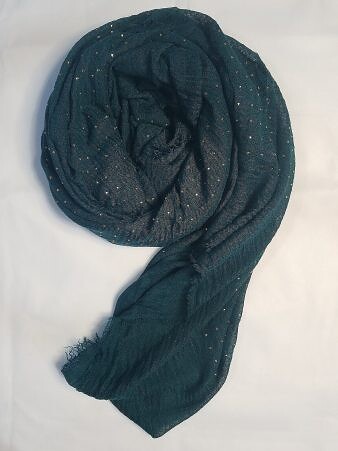 Fancy Crimps Lawn Scarf - Aqua Blue