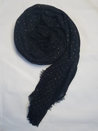 Fancy Crimps Lawn Scarf - Black Fancy Crimps Lawn Scarf - Black