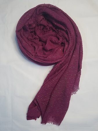 Fancy Crimps Lawn Scarf - Burgundy Fancy Crimps Lawn Scarf - Burgundy