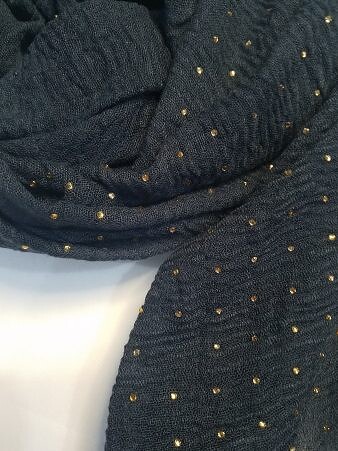 Fancy Crimps Lawn Scarf - Dark Grey