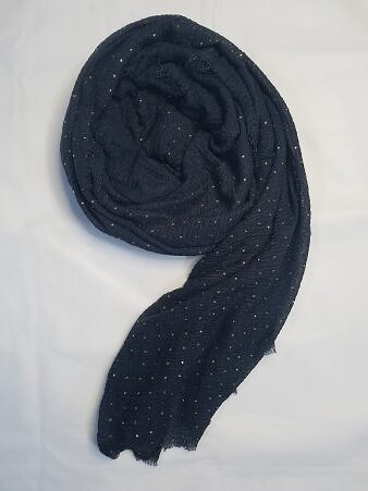 Fancy Crimps Lawn Scarf - Dark Grey
