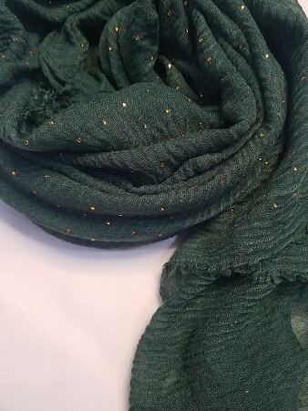 Fancy Crimps Lawn Scarf - Forest Green Fancy Crimps Lawn Scarf - Forest Green