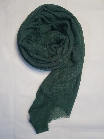 Fancy Crimps Lawn Scarf - Forest Green Fancy Crimps Lawn Scarf - Forest Green