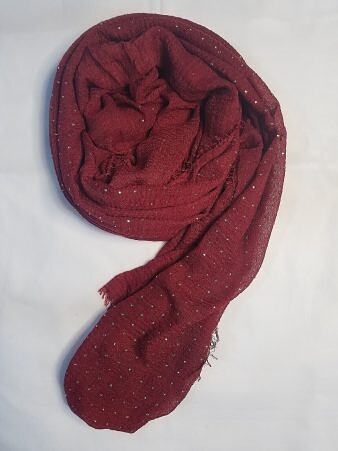 Fancy Crimps Lawn Scarf - Maroon Fancy Crimps Lawn Scarf - Maroon
