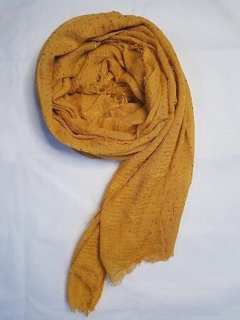 Fancy Crimps Lawn Scarf - Mustard