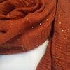 Fancy Crimps Lawn Scarf - Rust Brown Fancy Crimps Lawn Scarf - Rust Brown