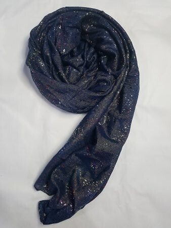 Galaxy Cotton Scarf - Navy Blue