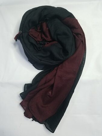 Reversible Maxi Lawn Scarf - Black and Burgundy