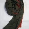 Reversible Maxi Lawn Scarf - Olive Green and Brown