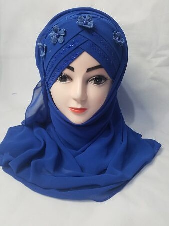 Chiffon Floral Ready To Wear - Blue Chiffon Floral Ready To Wear - Blue