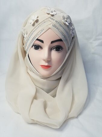 Chiffon Floral Ready To Wear - Cream Chiffon Floral Ready To Wear - Cream