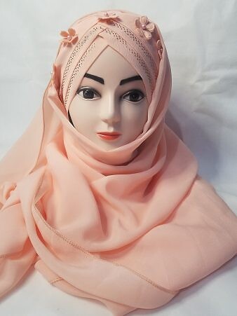 Chiffon Floral Ready To Wear - Peach Chiffon Floral Ready To Wear - Peach