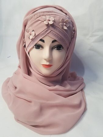 Chiffon Floral Ready To Wear - Tea Pink Chiffon Floral Ready To Wear - Tea Pink