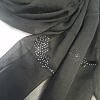 Leaf Silk Chiffon Scarf - Black Leaf Silk Chiffon Scarf - Black
