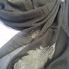 Leaf Silk Chiffon Scarf - Brown Leaf Silk Chiffon Scarf - Brown