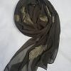 Leaf Silk Chiffon Scarf - Brown Leaf Silk Chiffon Scarf - Brown