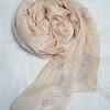 Leaf Silk Chiffon Scarf - Fawn