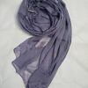 Leaf Silk Chiffon Scarf - Iris Purple