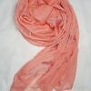 Leaf Silk Chiffon Scarf - Peach Leaf Silk Chiffon Scarf - Peach