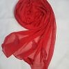 Leaf Silk Chiffon Scarf - Red
