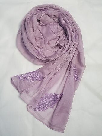 Leaf Silk Chiffon Scarf - Tea Pink